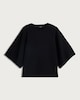 image 4 of F&F Cotton Rich Crinkle Textured Cape Co-ord Top in Black
