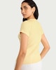 image 3 of F&F Cotton Rich Ribbed Button Up Top in Yellow