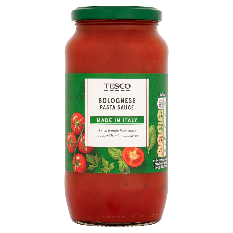 Tesco Bolognese Pasta Sauce Jar 500G
