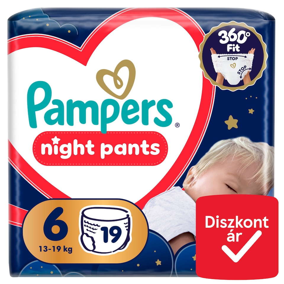 image 1 of Pampers Night Nappy Pants Size 6, 19 Nappies, 13kg-19kg