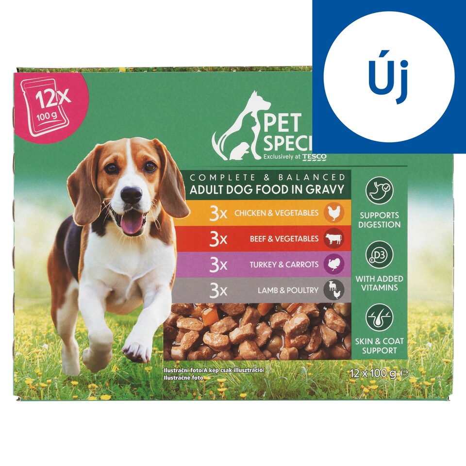 Pet Specialist teljes értékű állateledel felnőtt kutyák számára falatok szószban 12 x 100 g (1200 g)