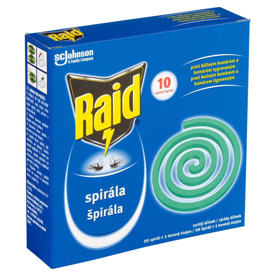 obrázok 1 z Raid Insekticídna špirála proti komárom 10 x 11,5 g (115 g)