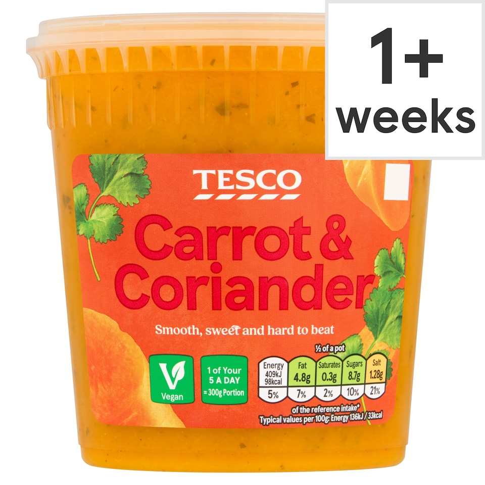 Tesco Carrot & Coriander Soup 600G