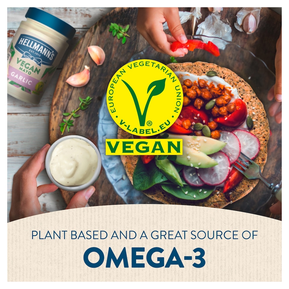 image 1 of Hellmann’s Vegan Garlic Mayonnaise Jar 270g