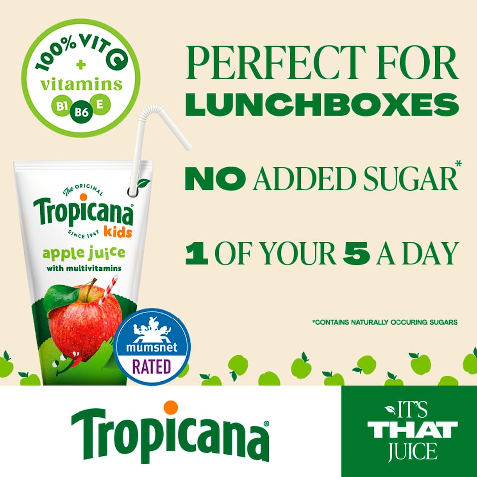 image 1 of Tropicana Kids Pressed Apple Juice 4 x 150ml