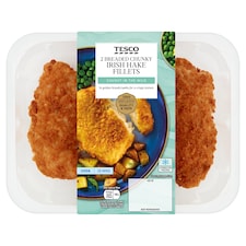 Tesco 2 Breaded Chunky Irish Hake Fillets 350G