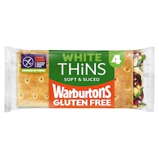 Warburtons Gluten Free White Thins 4 Pack 200g