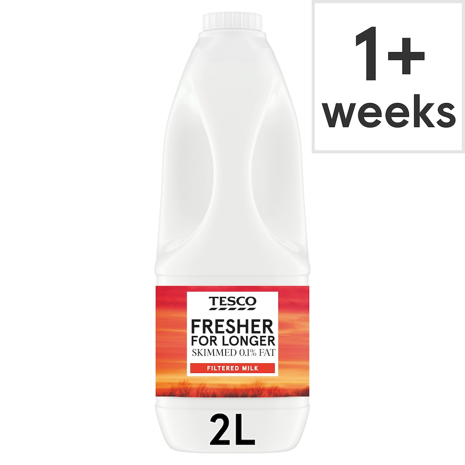 Tesco Filtered Skimmed Milk 2 Litre