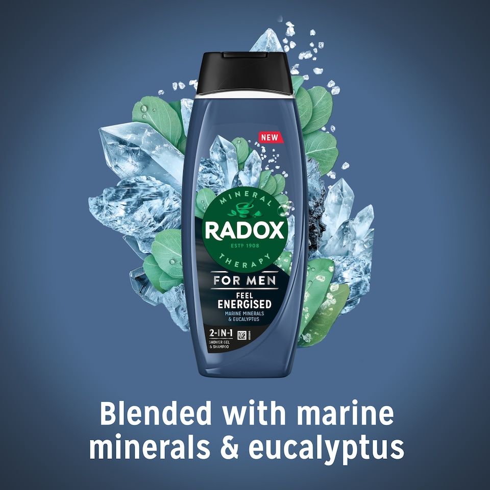 image 1 of Radox For Men Feel Energised 2in1 Shower Gel & Shampoo 450ml