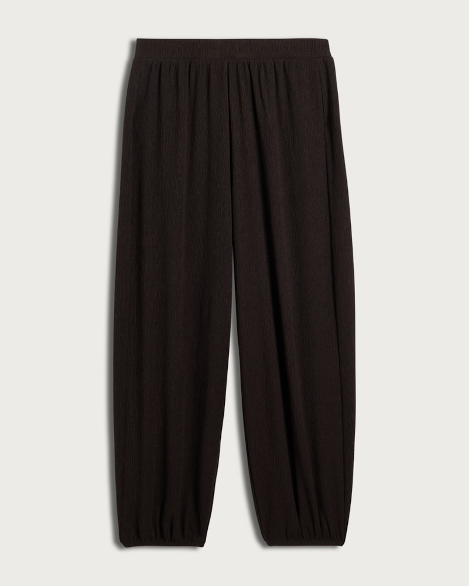 F&F Textured Balloon Trousers in Chocolate