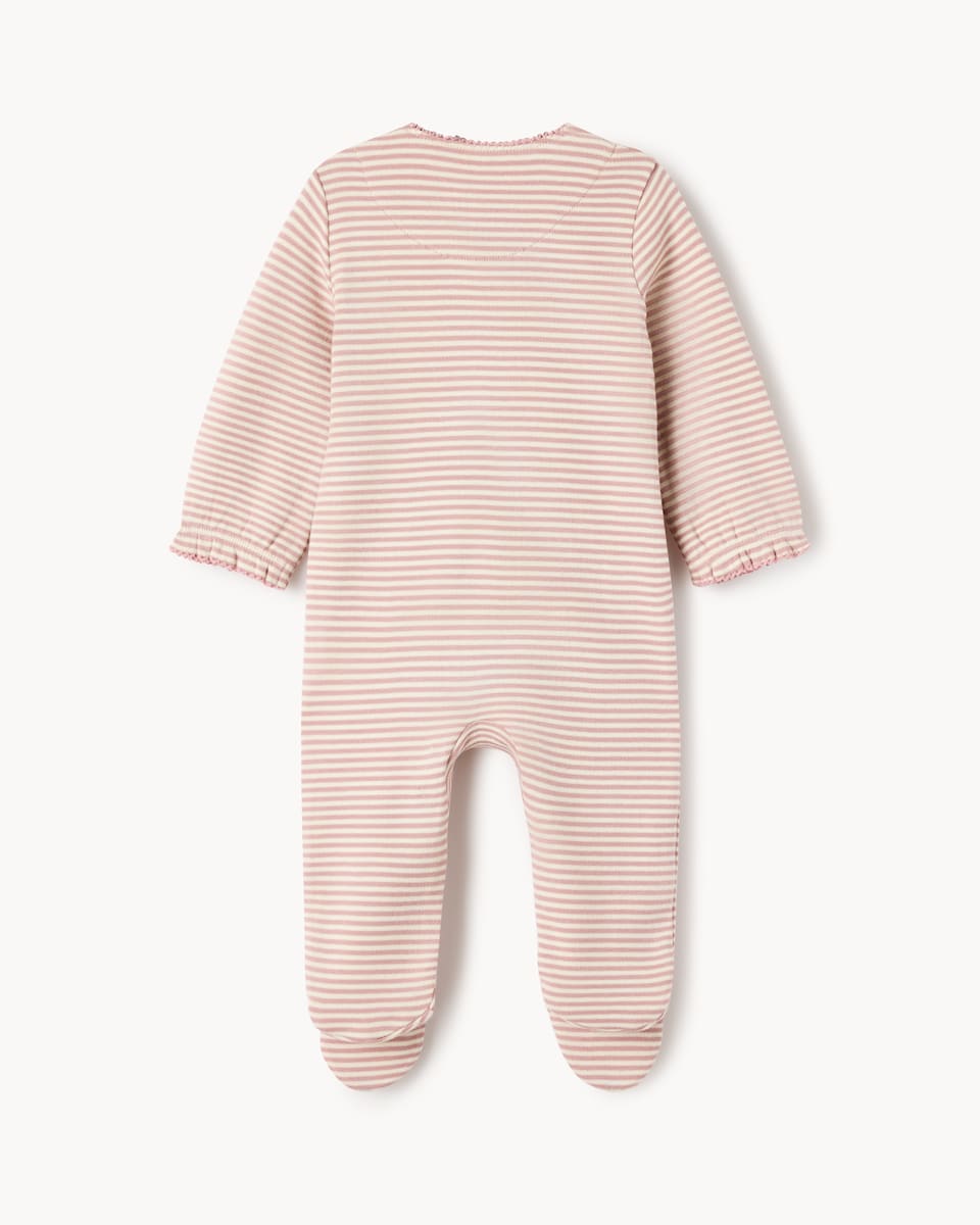 image 1 of F&F Baby 2-Pack Cotton Rich Wrap Sleepsuits in Pink
