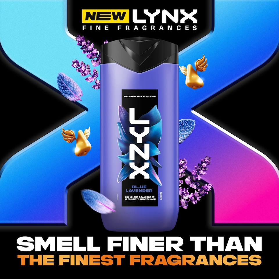 image 1 of Lynx Fine Fragrance Blue Lavender Body Wash 400ml