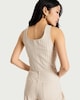image 3 of F&F Pure Cotton Striped Buttoned Co-ord Denim Waistcoat in Neutral