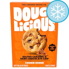 Doughlicious Ready To Bake Salted Caramel & Dark Chocolate Cookies 204G