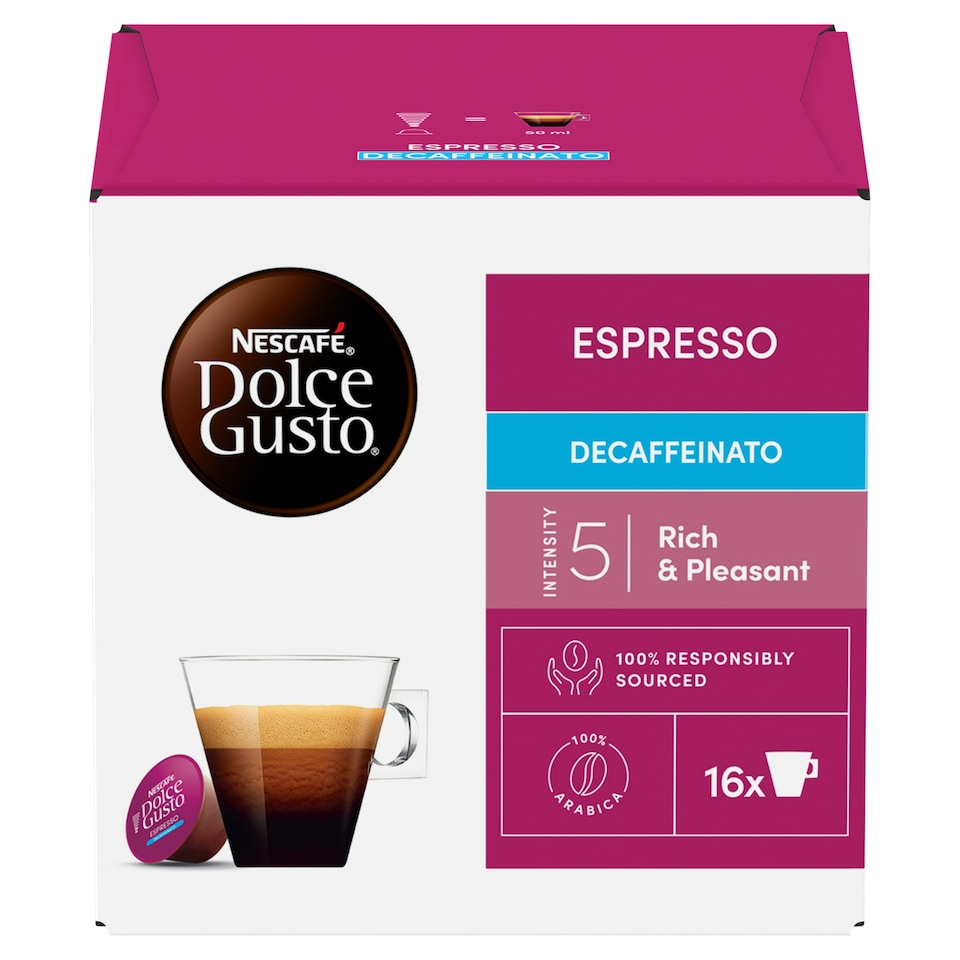 NESCAFÉ Dolce Gusto Espresso Decaffeinated Ground Roasted Coffee 16 x 5,5 g (88 g)