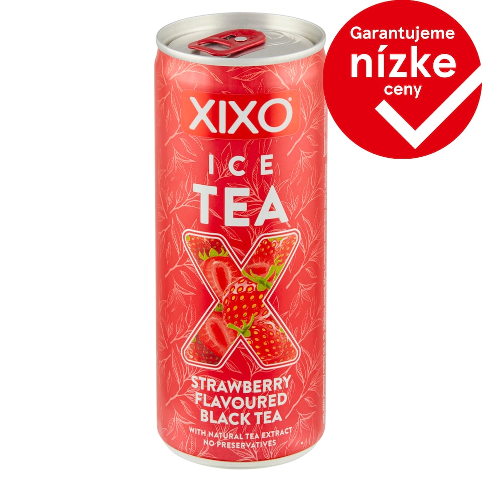 Xixo Jahodový ľadový čaj s 1% obsahom ovocnej šťavy 250 ml