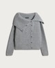 image 4 of F&F Ribbed Button Up Bardot Jumper in Grey