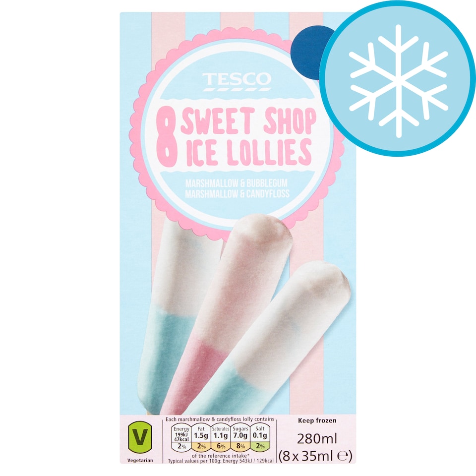 Tesco Sweetshop Lollies 8x 35ml
