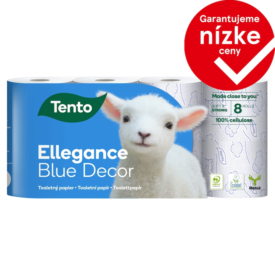 obrázok 1 z Tento Ellegance Blue Decor toaletný papier 3 vrstvy 8 kotúčov