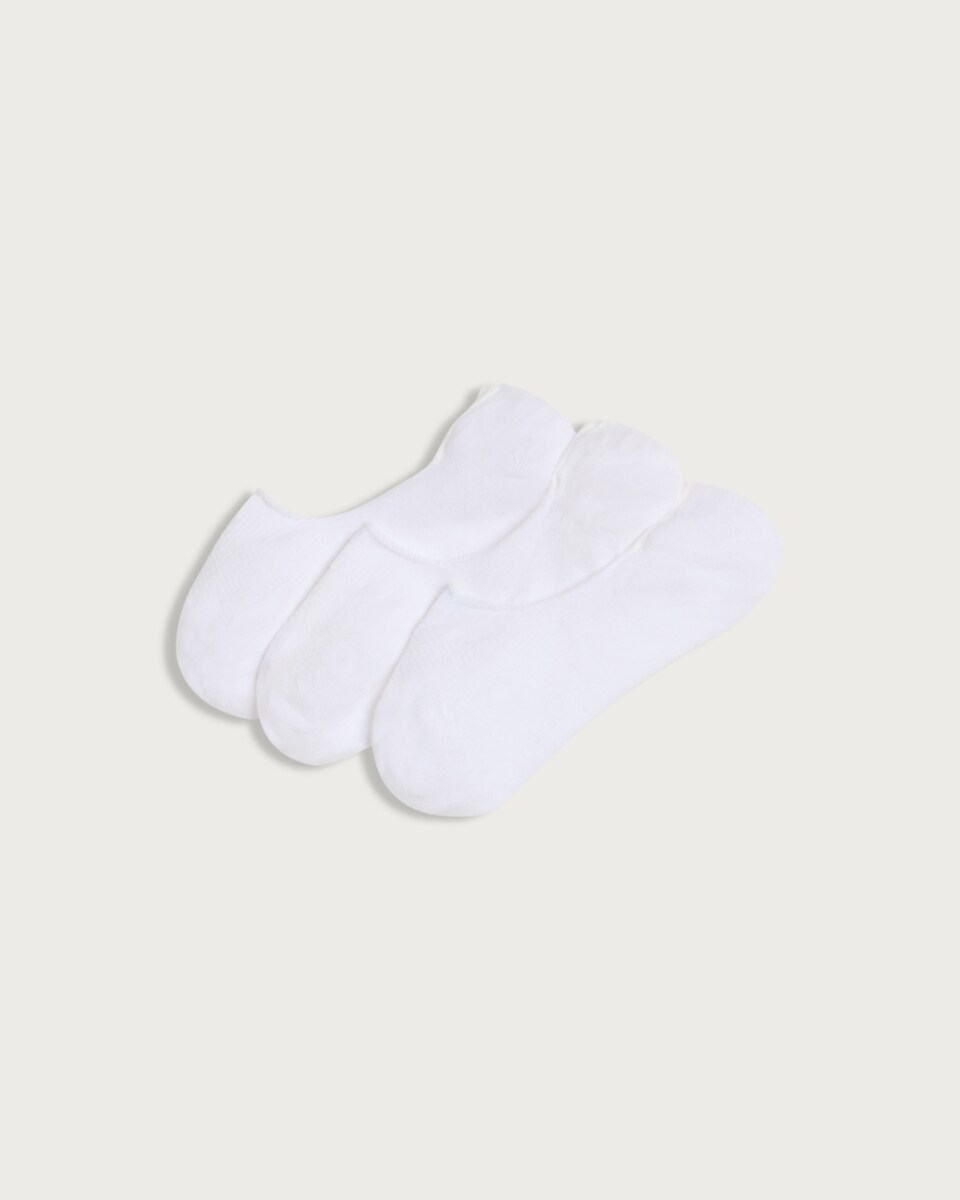 F&F Active 3-Pack Cotton Rich Ventilated Shoe Liners in White