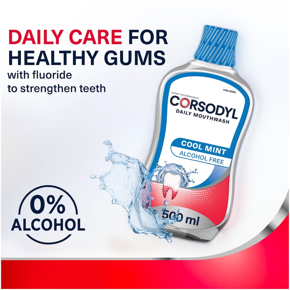 image 1 of Corsodyl Cool Mint Gum Care Alcohol Free 500Ml