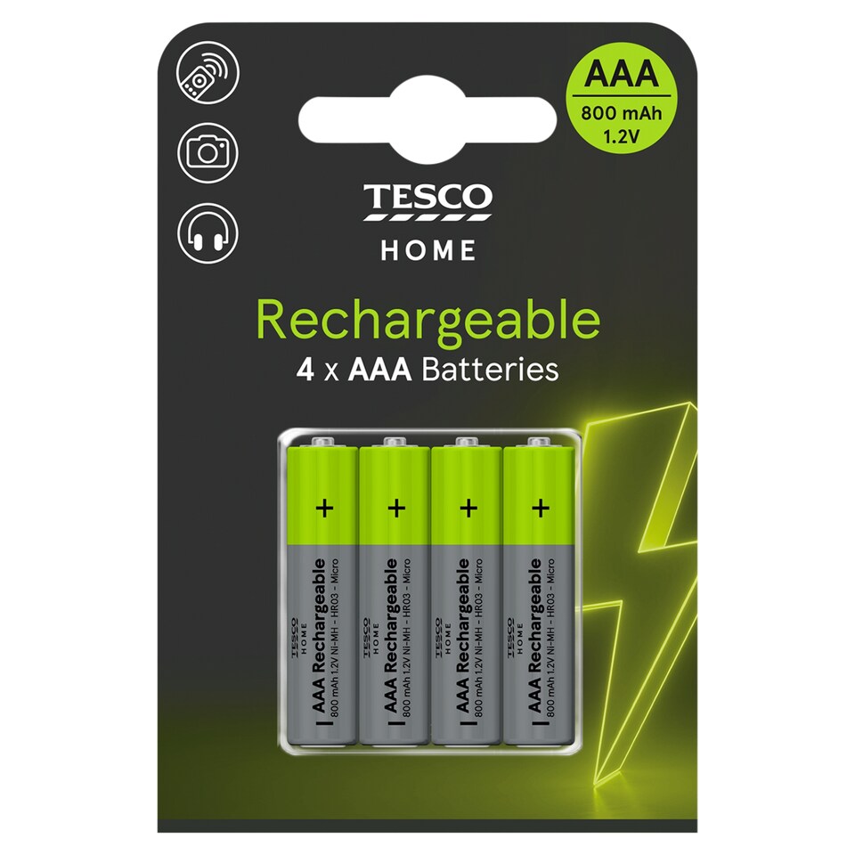 Tesco Home Rechargeable Batteries AAA 4 pcs