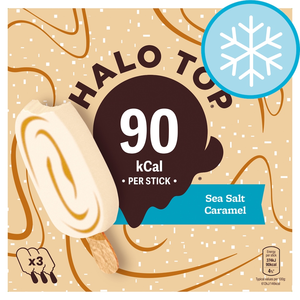 Halo Top Sea Salt Caramel Ice Cream Sticks 3 x 100ml