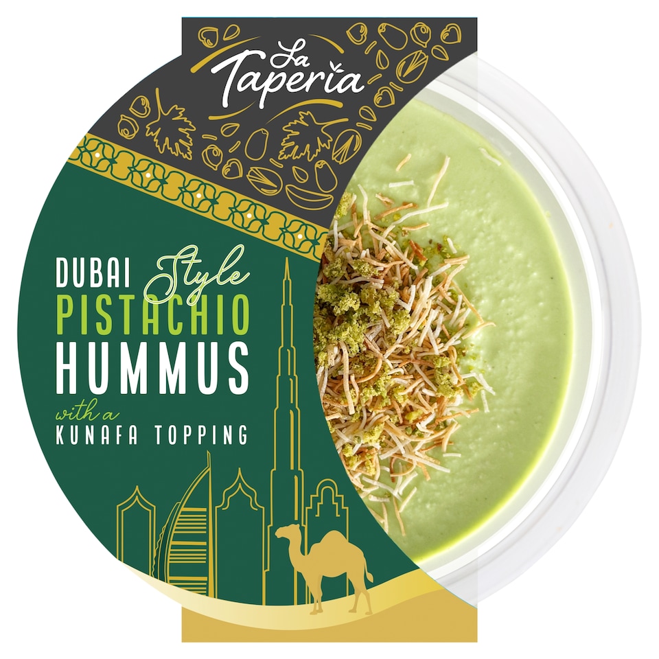 LA TAPERIA DUBAI STYLE PISTACHIO HUMMUS WITH A KUNAFA TOPPING 200g