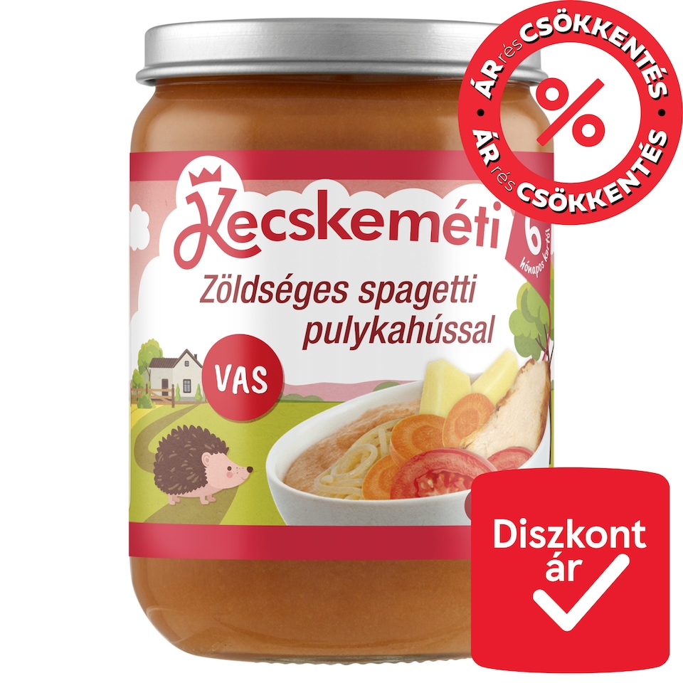 Kecskeméti zöldséges spagetti pulykahússal bébiétel 6 hónapos kortól 190 g
