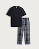 image 4 of F&F Pure Cotton Check Print Pyjama Set in Navy