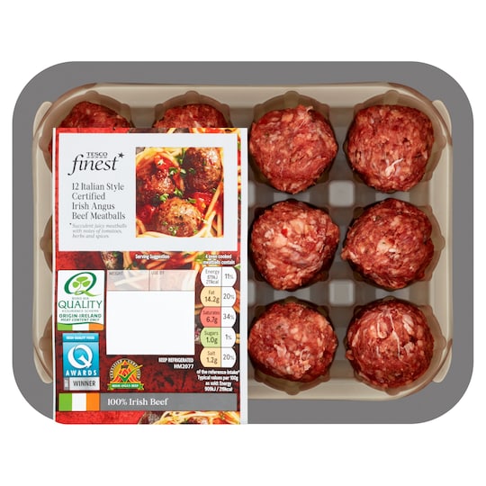 Tesco Finest Irish Beef Meatballs World Taste Italian Herb300 Tesco