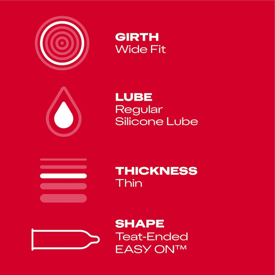 image 1 of Durex Thin Feel XL Condoms More Sensitivity Wide Fit 12 Pack