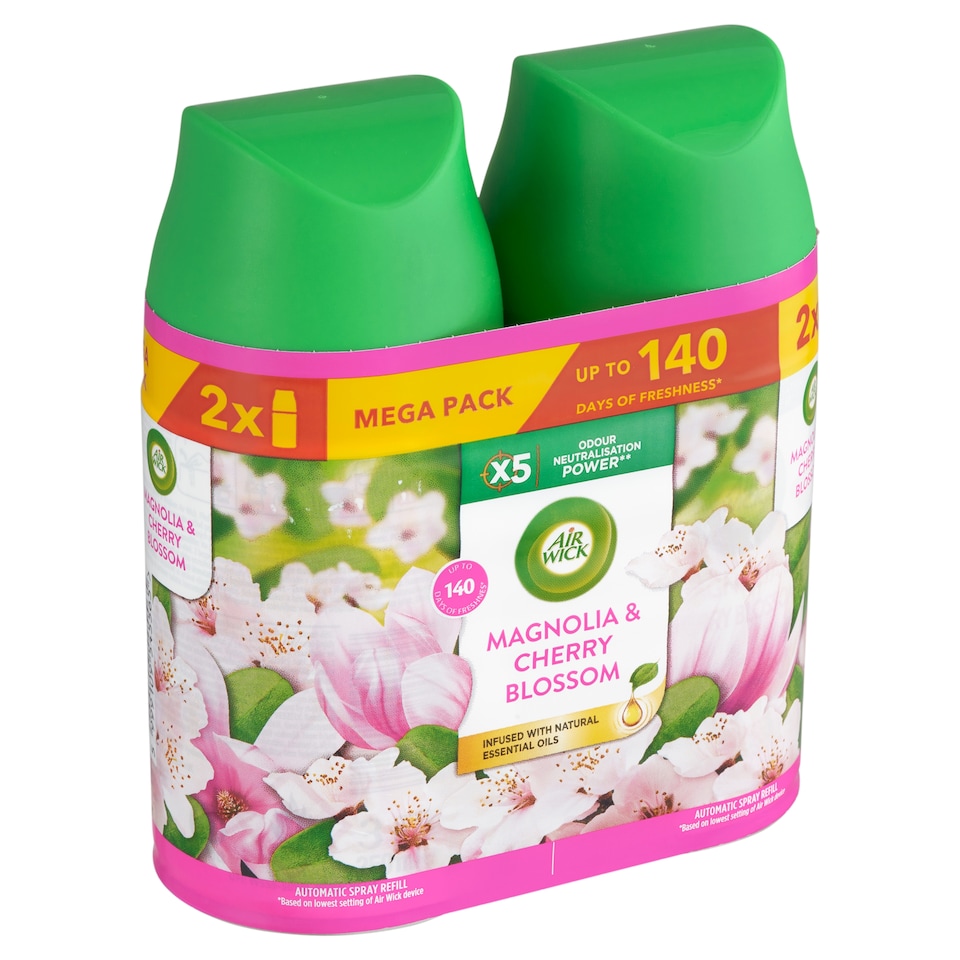 Obrázek 1 pro produkt Air Wick Freshmatic Náplň do osvěžovače vzduchu magnolie a květy třešní 2 x 250ml (500ml)