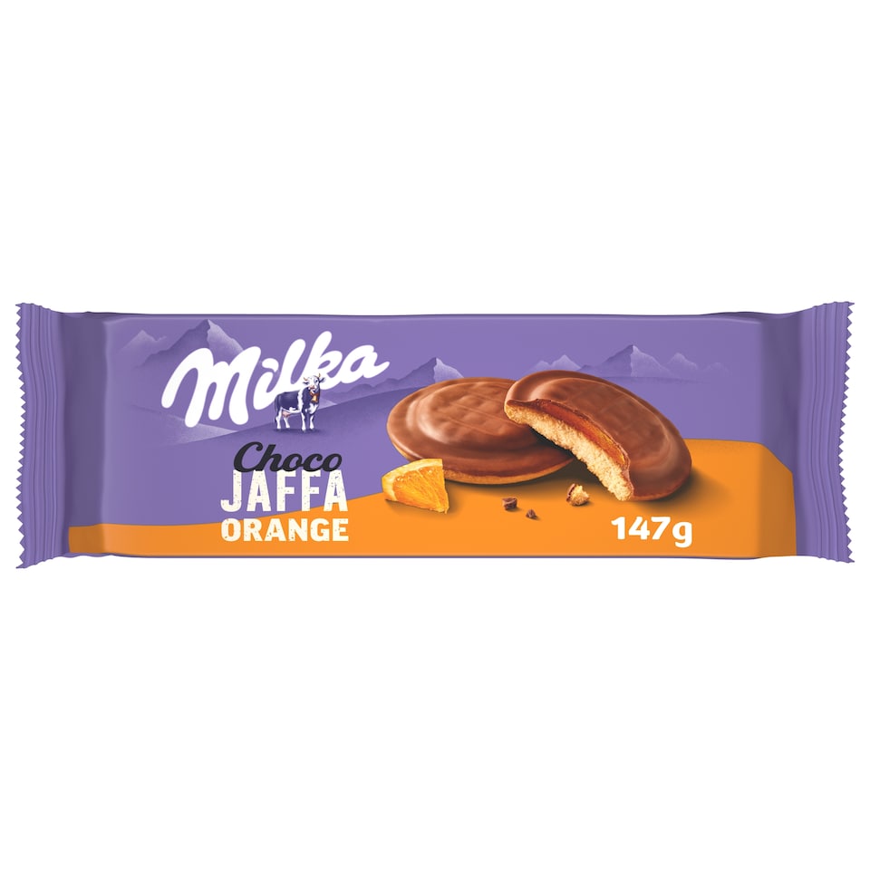 Milka piškóty Choco Jaffa pomarančové, mliečna čokoláda 147 g