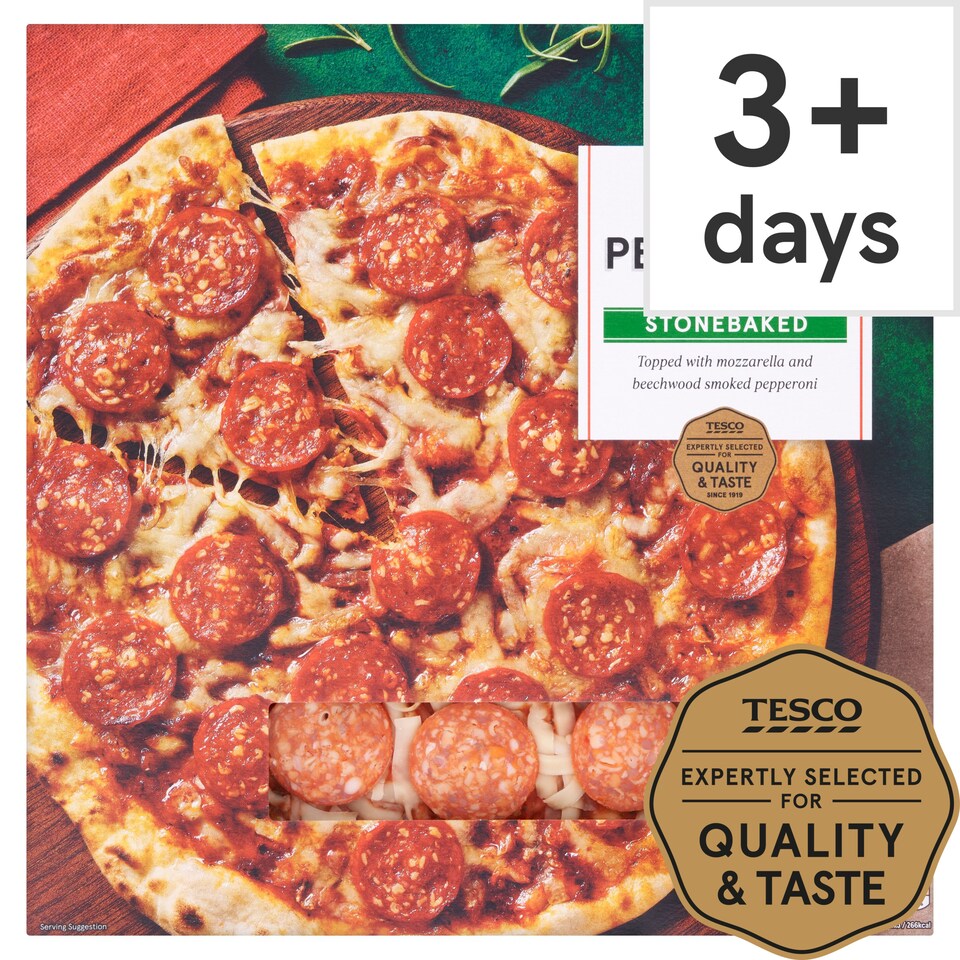 Tesco Stonebaked Pepperoni Pizza 277G Tesco Groceries