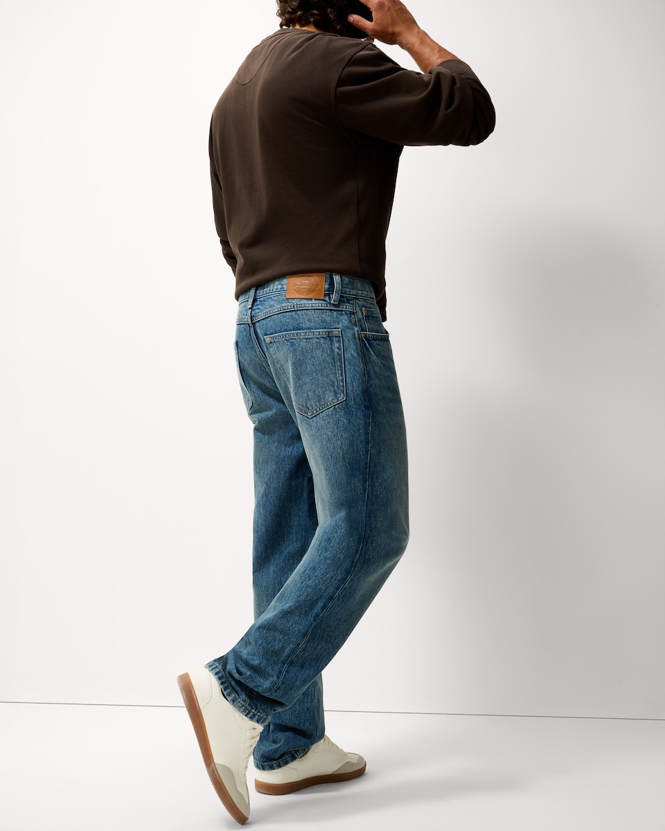 image 1 of RDA Pure Cotton Straight Leg Jeans in Blue