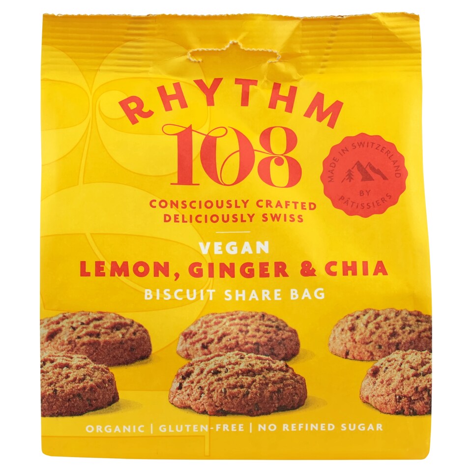 Rhythm Tea Biscuits Lemon Ginger Chia 160G