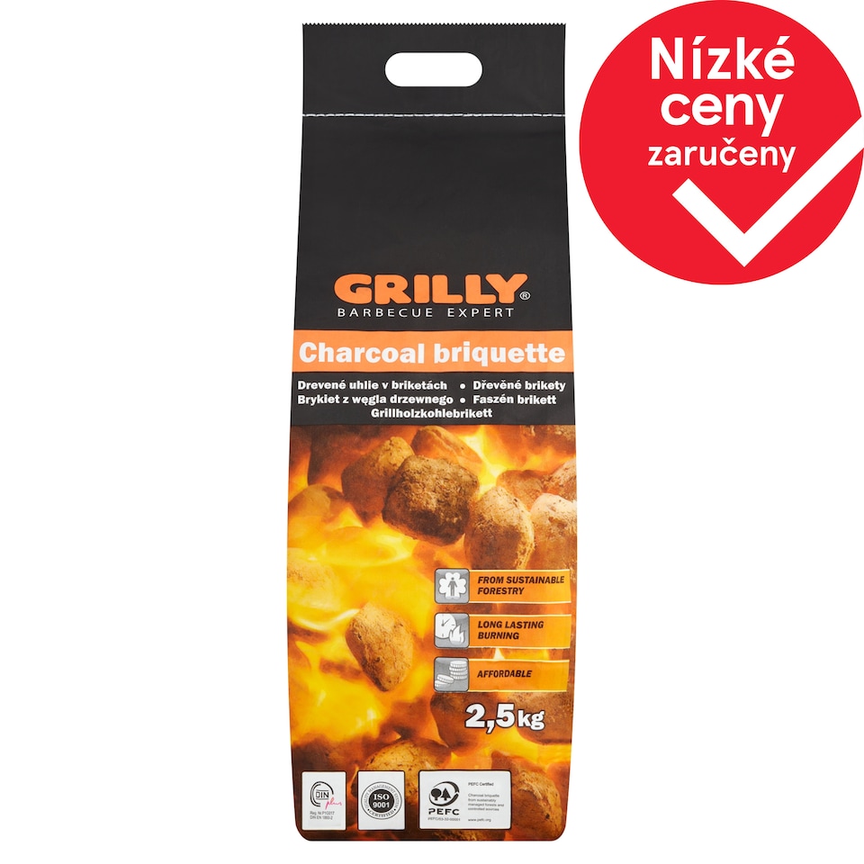 Grilly Dřevěné grilovací brikety 2,5kg