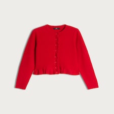 F&F Frilly Button Front Cardigan  in Red