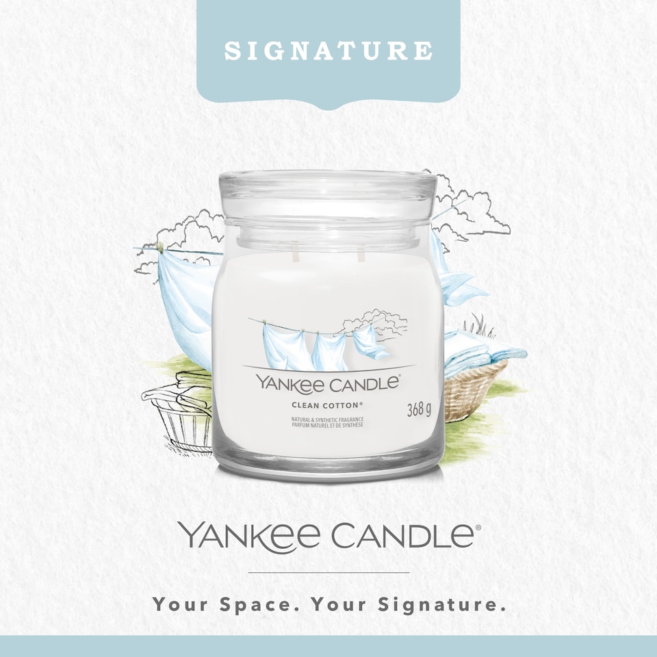 image 1 of Yankee Candle Signature Clean Cotton Medium Jar 368g
