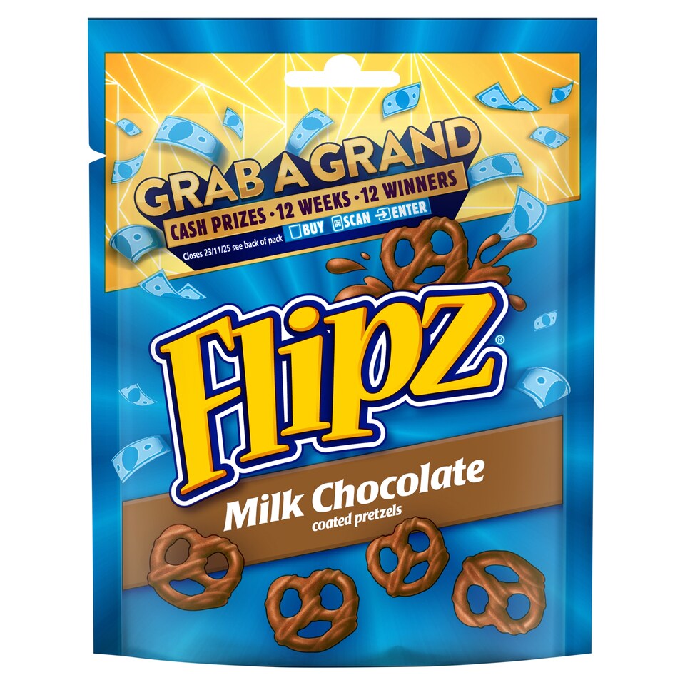 Flipz Milk Chocolate Coated Pretzels 90G