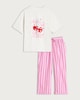 image 4 of F&F Pure Cotton Cherry Print Pyjama Set in Multi Pink