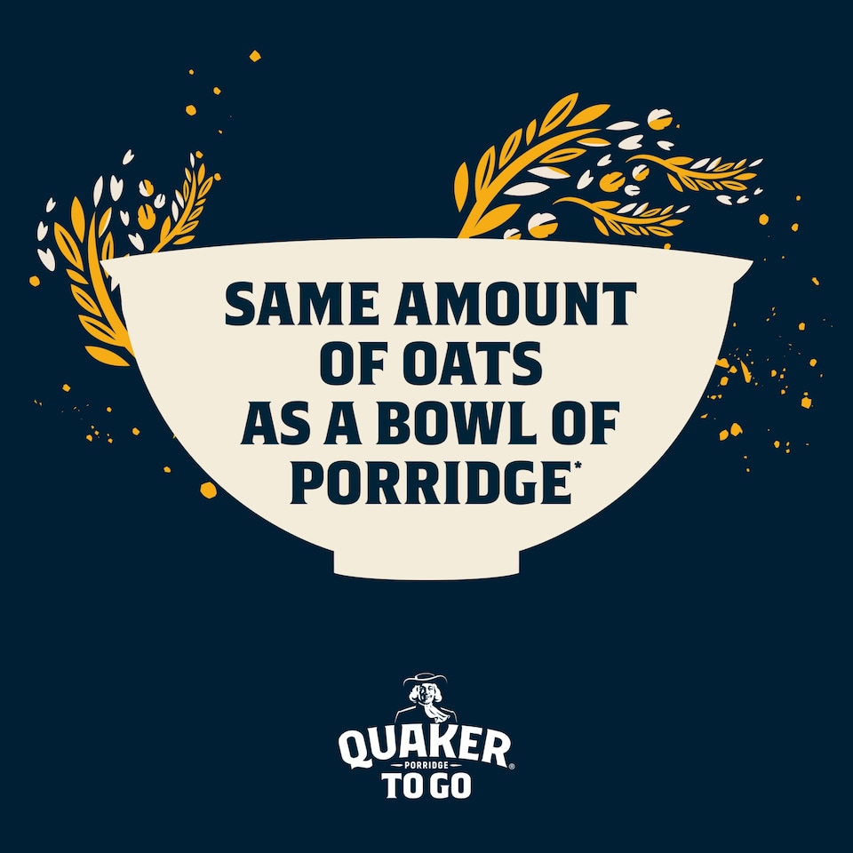 image 1 of Quaker Breakfast Bars Golden Syrup Porridge To Go 2x55g