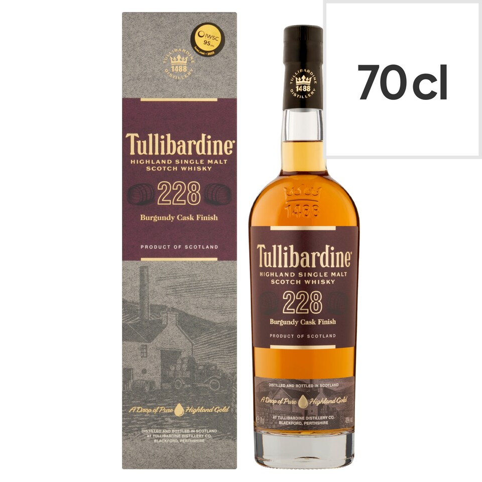 Tullibardine 228 Burgundy Cask Finish Highland Single Malt Scotch Whisky 70cl