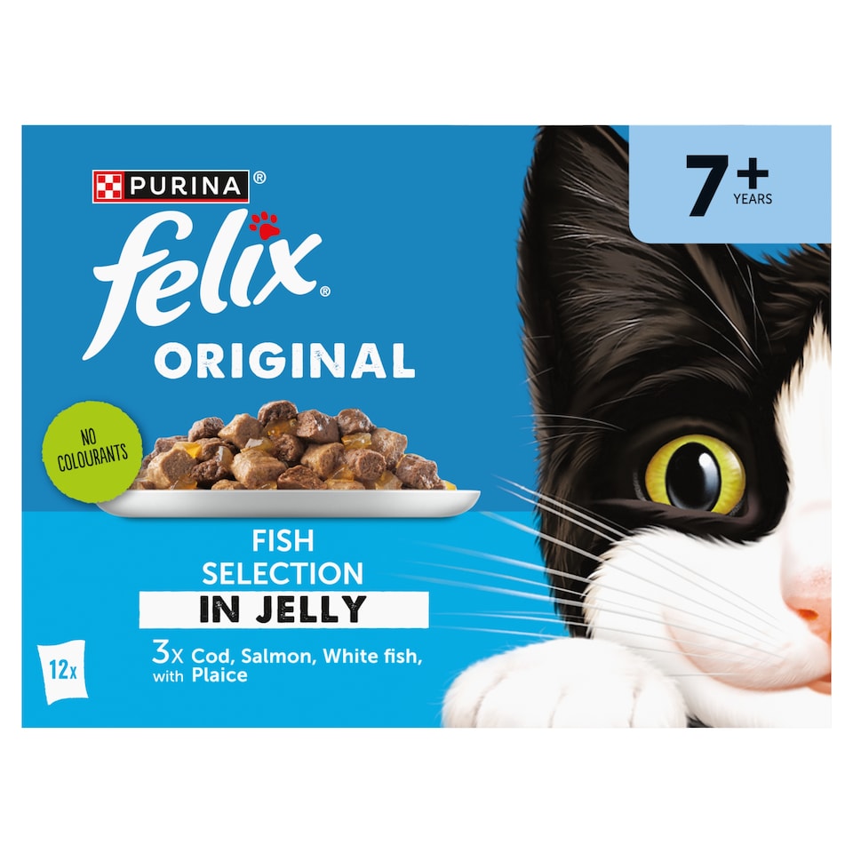image 1 of FELIX ORIGINAL Senior Fish Selection in Jelly Wet Cat Food 12x85g