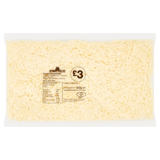 Spinneyfields Grated Mozzarella Cheese 500G Tesco Groceries