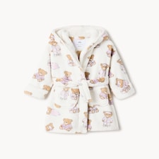 F&F Girls Printed Teddy Dressing Gown in Multi