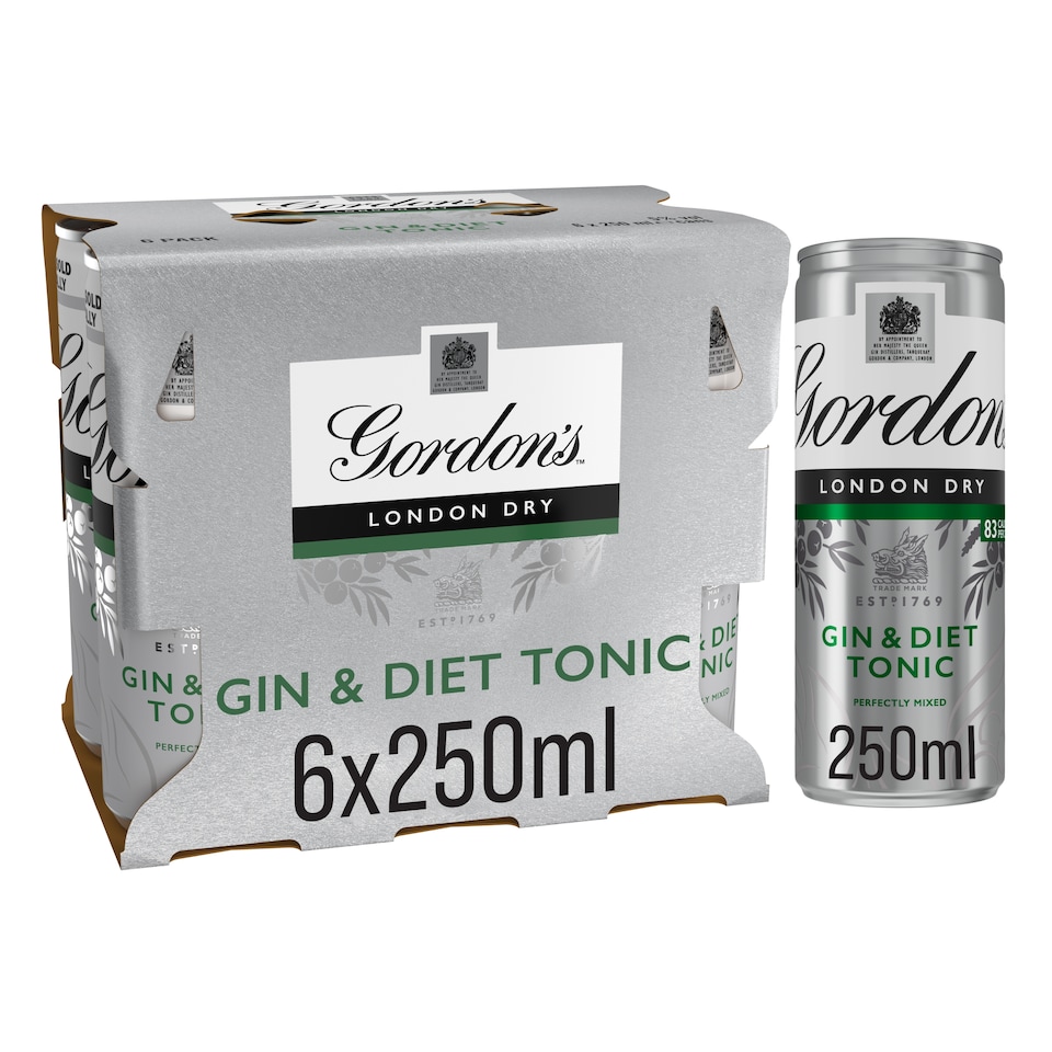 image 1 of Gordon's & Diet Tonic  6x250ml