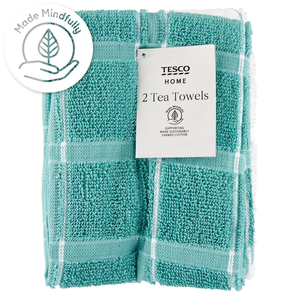 Tesco Home Blue Terry konyharuha 40 cm x 55 cm 2 db
