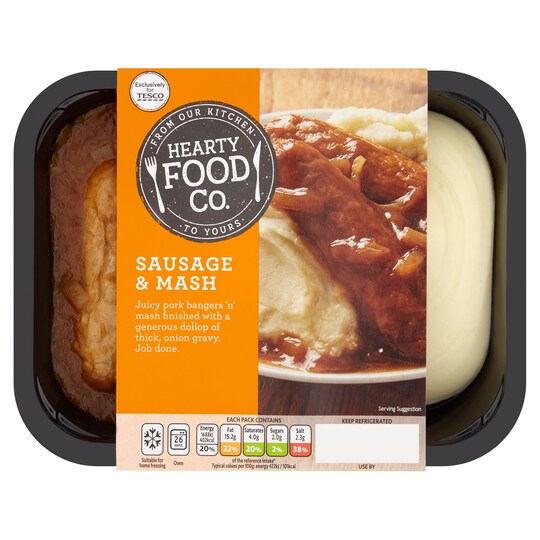 Hearty Food Company Sausages & Mash 400G Tesco Groceries